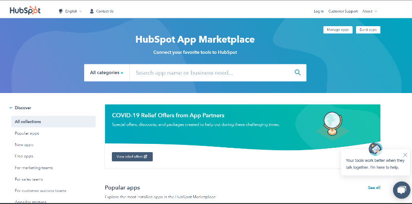 HubSpot Marketplace.